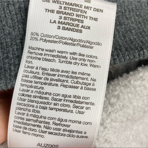 ADIDAS Hooded Logo Fleece Pullover Sweatshirt in Gray Heather - Picture 7 of 9